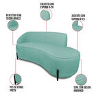 Sofá 2 Lugares Orgânico 140cm Pé Ferro Preto Morgan Bouclê Ve