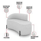 Sofá 2 Lugares Orgânico 140cm Pé Ferro Preto Morgan Linho Cin