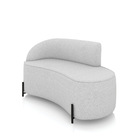 Sofá 2 Lugares Orgânico 140cm Pé Ferro Preto Morgan Linho Cin