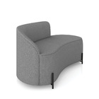 Sofá 2 Lugares Orgânico 140cm Pé Ferro Preto Morgan Linho Gra