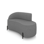 Sofá 2 Lugares Orgânico 140cm Pé Ferro Preto Morgan Linho Gra