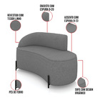 Sofá 2 Lugares Orgânico 140cm Pé Ferro Preto Morgan Linho Gra