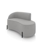 Sofá 2 Lugares Orgânico 140cm Pé Ferro Preto Morgan Suede Cin