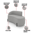 Sofá 2 Lugares Orgânico 140cm Pé Ferro Preto Morgan Suede D03