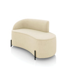 Sofá 2 Lugares Orgânico 140cm Pé Ferro Preto Morgan Suede D03