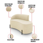 Sofá 2 Lugares Orgânico 140cm Pé Ferro Preto Morgan Suede D03