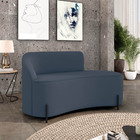 Sofá 2 Lugares Orgânico 140cm Pé Ferro Preto Morgan Suede D03