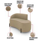 Sofá 2 Lugares Orgânico 140cm Pé Ferro Preto Morgan Suede D03