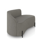 Sofá 2 Lugares Orgânico 140cm Pé Ferro Preto Morgan Suede Gra