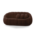 Sofá 2 Lugares Orgânico Para Sala Cloud Bouclê Marrom E03 - D