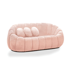 Sofá 2 Lugares Orgânico Para Sala Cloud Bouclê Rosê E03 - D'r