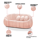 Sofá 2 Lugares Orgânico Para Sala Cloud Bouclê Rosê E03 - D'r