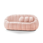 Sofá 2 Lugares Orgânico Para Sala Cloud Bouclê Rosê E03 - D'r