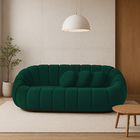 Sofá 2 Lugares Orgânico Para Sala Cloud Bouclê Verde E03 - D'