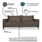 Sofá 2 Lugares Para Sala De Estar Eliot Marrom