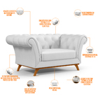 Sofá 2 Lugares Para Sala De Estar Império 150 Cm D02 Corano B