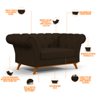 Sofá 2 Lugares Para Sala De Estar Império 150 Cm D02 Corano M