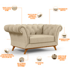 Sofá 2 Lugares Para Sala De Estar Império 150 Cm D02 Linho Be