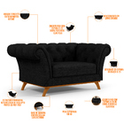 Sofá 2 Lugares Para Sala De Estar Império 150 Cm D02 Linho Ch