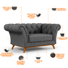 Sofá 2 Lugares Para Sala De Estar Império 150 Cm D02 Linho Ci