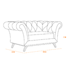 Sofá 2 Lugares Para Sala De Estar Império 150 Cm D02 Veludo M