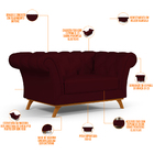 Sofá 2 Lugares Para Sala De Estar Império 150 Cm D02 Veludo M