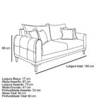 Sofá 2 Lugares Para Sala De Estar London Cinza