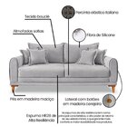 Sofá 2 Lugares Para Sala De Estar London Cinza