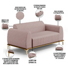 Sofá 2 Lugares Para Sala De Estar Molino 150 Cm D02 Pés D'our