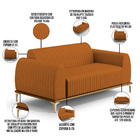 Sofá 2 Lugares Para Sala De Estar Molino 150 Cm D02 Pés D'our