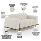 Sofá 2 Lugares Para Sala De Estar Molino 150 Cm D02 Pés D'our