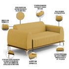 Sofá 2 Lugares Para Sala De Estar Molino 150 Cm D02 Pés D'our