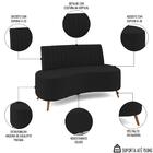 Sofá 2 Lugares Para Sala Living 135cm Pés Palito Tamar Z08 Ve