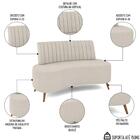 Sofá 2 Lugares Para Sala Living 160cm Pés Palito Tamar Z08 Bo
