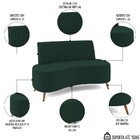 Sofá 2 Lugares Para Sala Living 160cm Pés Palito Tamar Z08 Ve