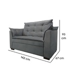 Sofá 2 Lugares Para Sala Moderno Confortável Alicia Suede Cin