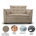 Sofá 2 Lugares Para Sala Moderno Confortável Elegance Suede B