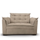 Sofá 2 Lugares Para Sala Moderno Confortável Zilda Suede Bege