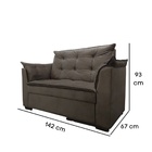 Sofá 2 Lugares Para Sala Moderno Confortável Zilda Suede Marr