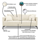 Sofá 2 Lugares Pé De Ferro Preto Rafaela 160 Cm Linho S04 - D