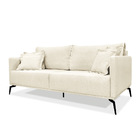 Sofá 2 Lugares Pé De Ferro Preto Rafaela 160 Cm Linho S04 - D
