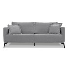 Sofá 2 Lugares Pé De Ferro Preto Rafaela 180 Cm Linho Cinza S