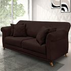 Sofá 2 Lugares Pé De Madeira Julieta 160 Cm Suede Café S04 -