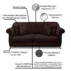 Sofá 2 Lugares Pé De Madeira Julieta 160 Cm Suede Café S04 -