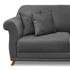 Sofá 2 Lugares Pé De Madeira Julieta 160 Cm Suede S04 - D'ros