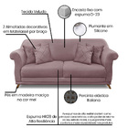 Sofá 2 Lugares Pé De Madeira Julieta 160 Cm Veludo S04 - D'ro