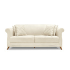 Sofá 2 Lugares Pé De Madeira Julieta 180 Cm Linho Natural S04