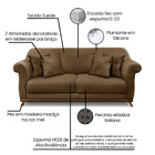 Sofá 2 Lugares Pé De Madeira Julieta 180 Cm Suede Caramelo S0