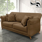Sofá 2 Lugares Pé De Madeira Julieta 180 Cm Suede Caramelo S0