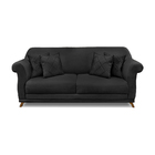 Sofá 2 Lugares Pé De Madeira Julieta 180 Cm Veludo Preto S04